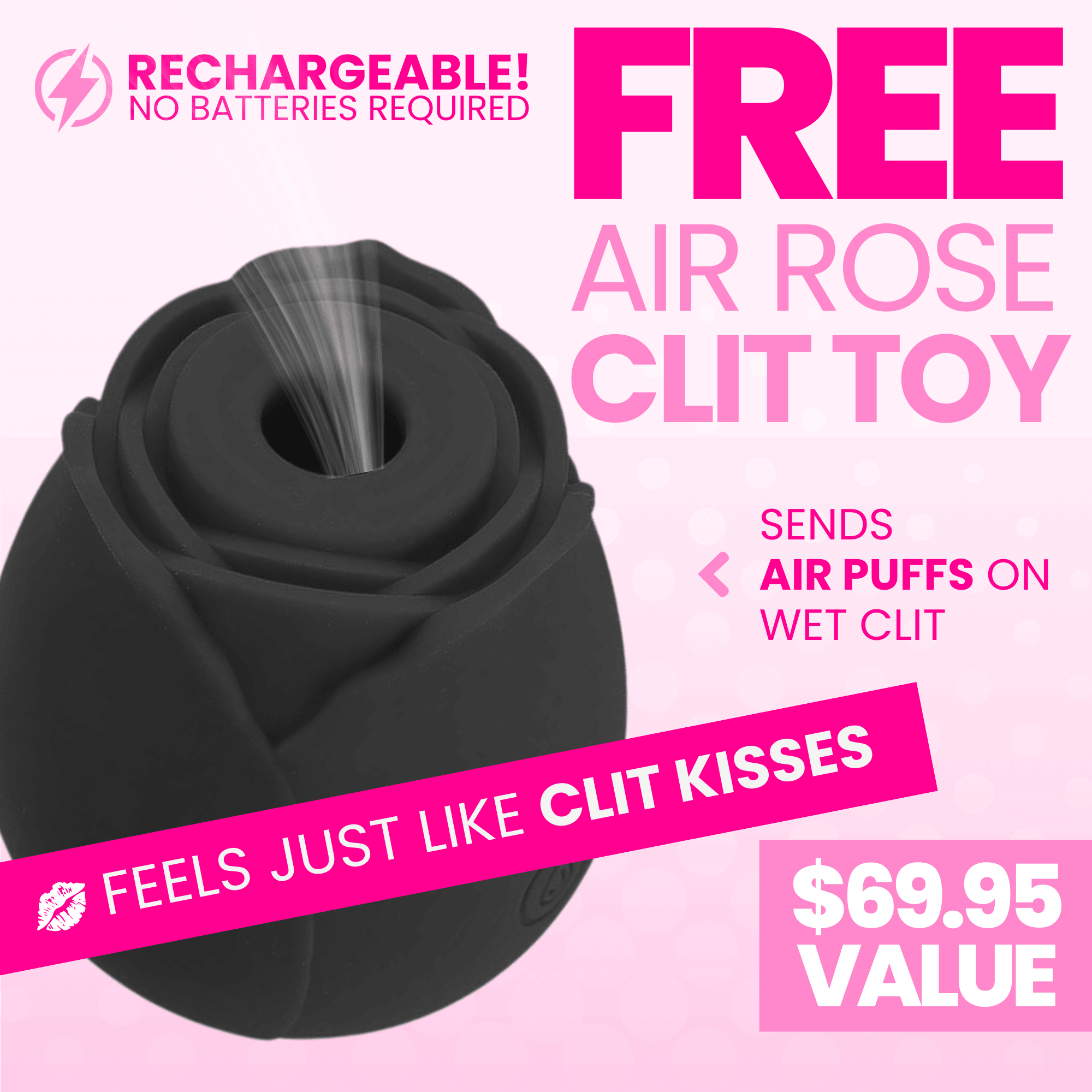 FREE #1 Selling Rose Sex Toy Air Pulse Stimulator - Add To Your Cart! - Bestgspot