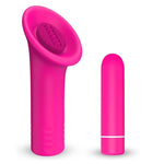 2 in 1 Detachable Bullet Vibrator with Tongue-Shaped Tickler - Bestgspot