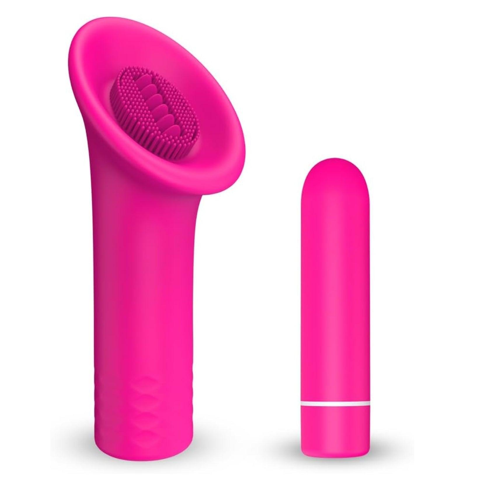 2 in 1 Detachable Bullet Vibrator with Tongue-Shaped Tickler - Bestgspot