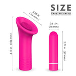 2 in 1 Detachable Bullet Vibrator with Tongue-Shaped Tickler - Bestgspot