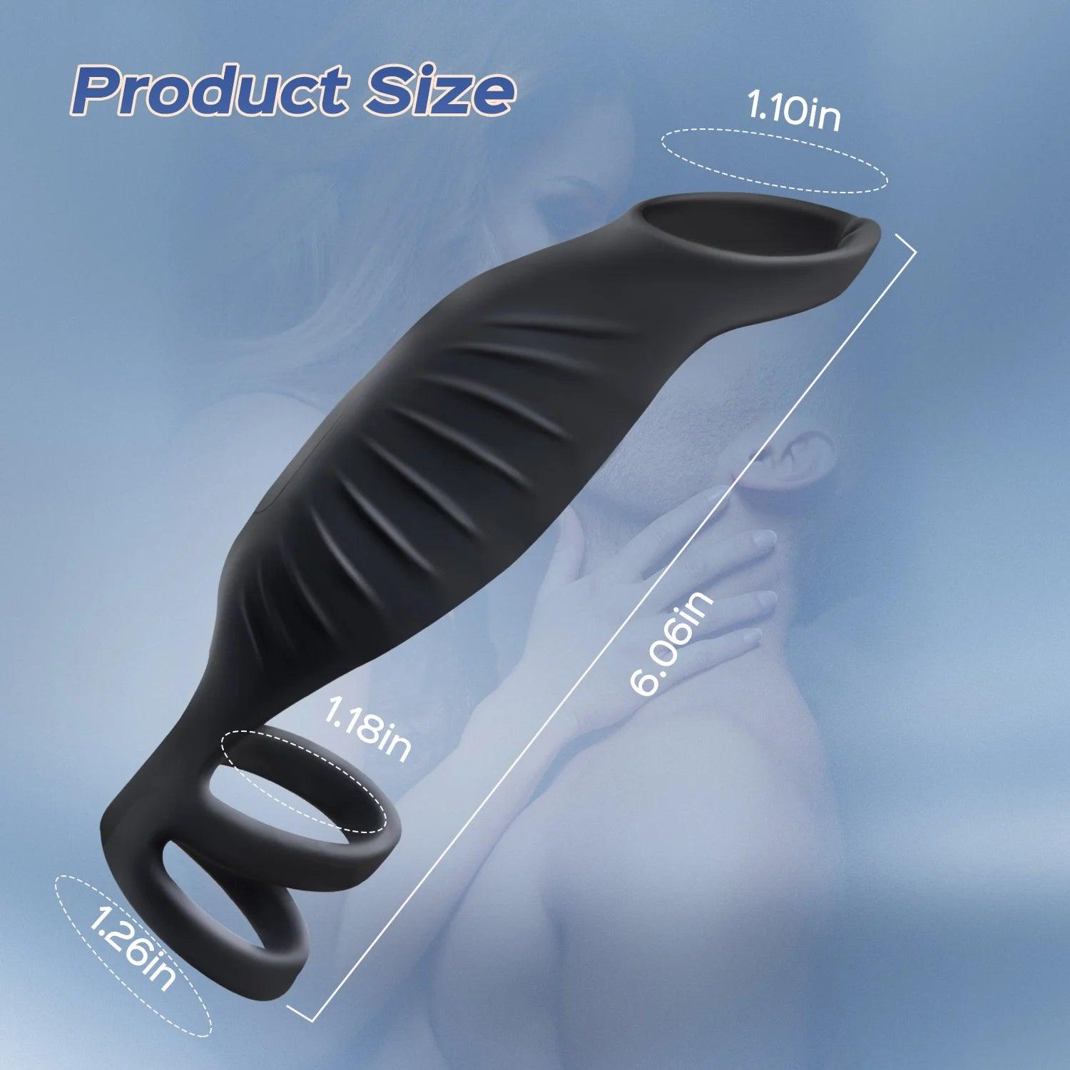 2-in-1 Penis Enhancer & Cock Ring - Textured Sleeve & Vibrations - Bestgspot