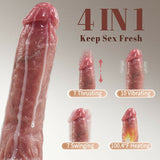 Small Glans Thick Shaft Big Ball 7 Thrusting Swinging 10 Vibrating Heating Lifelike Dildo 8.66 Inch