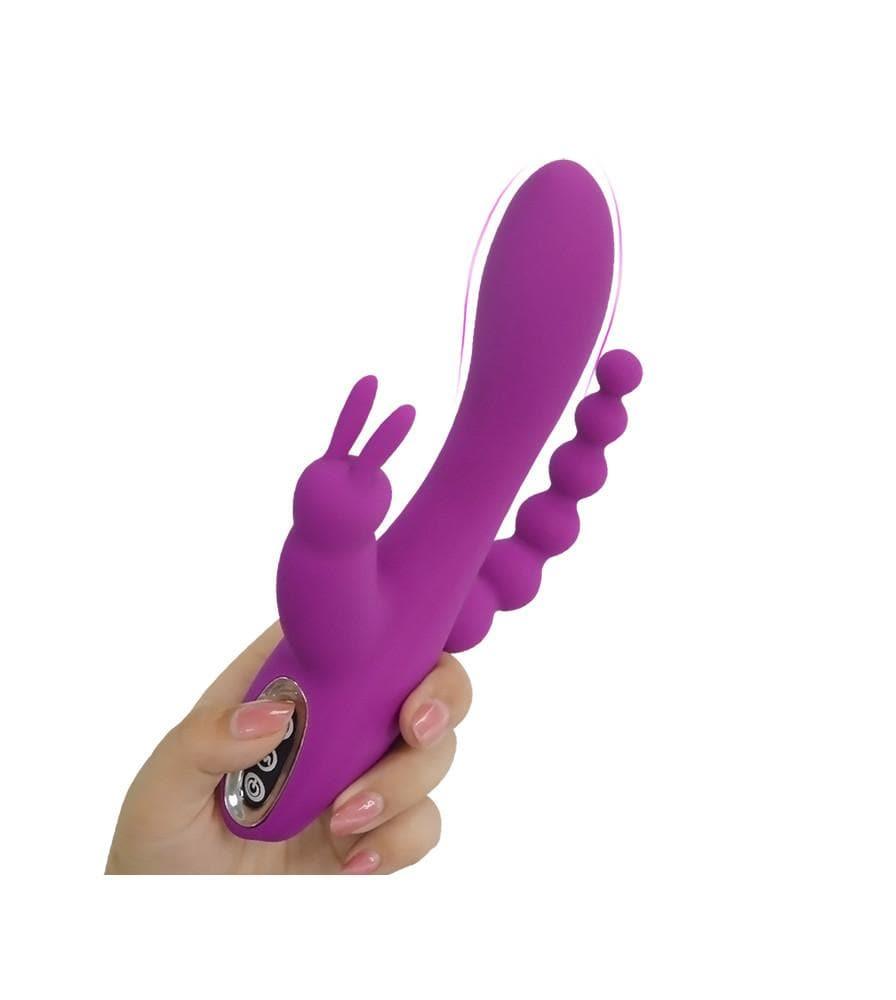 3-in-1 7 Vibrating Modes Rabbit G-Spot Stimulator Anal Dildo Vibrator - Sexdoll.Sex