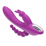 3-in-1 7 Vibrating Modes Rabbit G-Spot Stimulator Anal Dildo Vibrator - Sexdoll.Sex