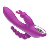 3-in-1 7 Vibrating Modes Rabbit G-Spot Stimulator Anal Dildo Vibrator - Sexdoll.Sex