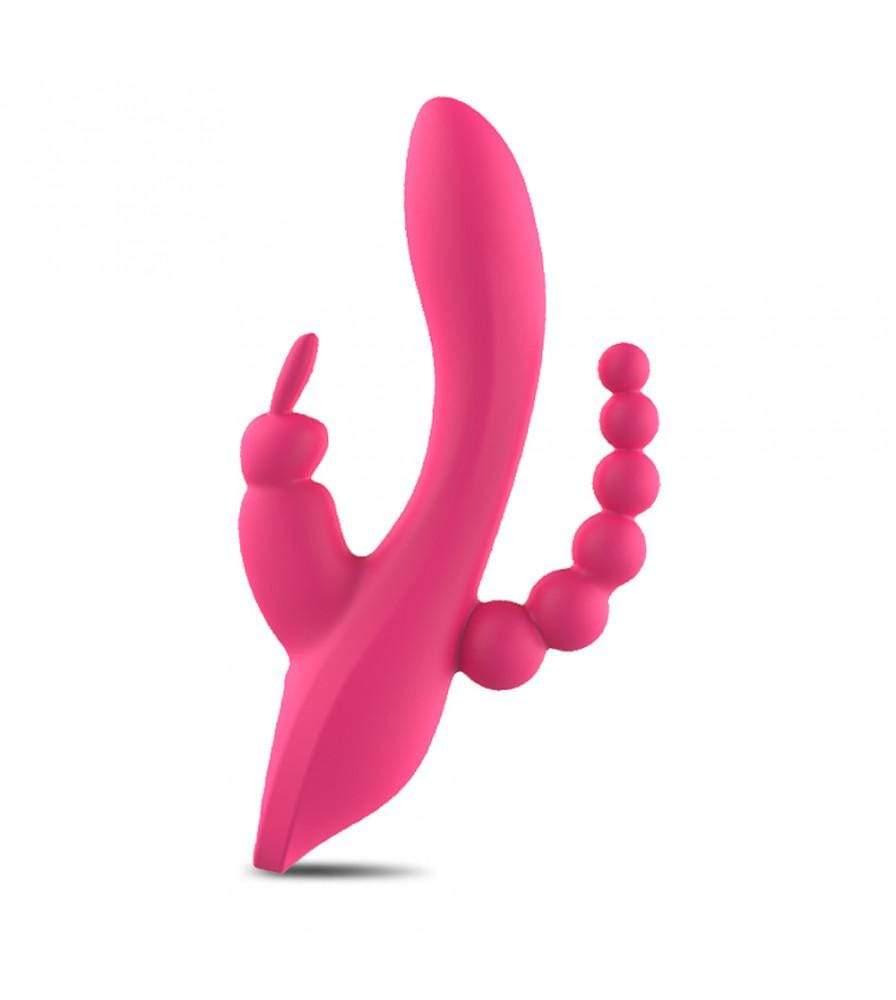 3-in-1 7 Vibrating Modes Rabbit G-Spot Stimulator Anal Dildo Vibrator - Sexdoll.Sex