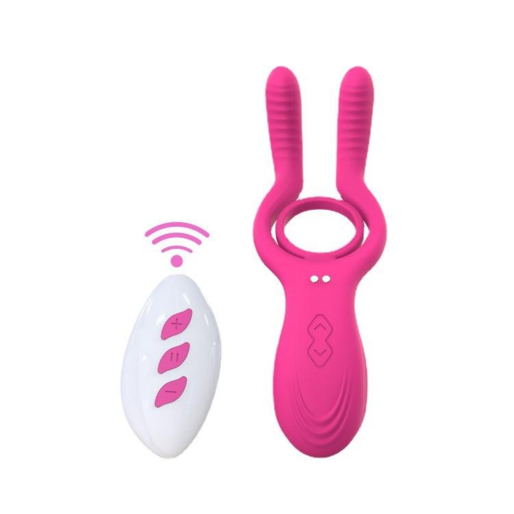 3-in-1 Clit and Testicle Stimulator with Vibrating Cock Ring - Bestgspot