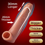 5-inch Realistic Penis Extender Sleeve & Bullet Vibrator - Ultimate Elastic Fit - Bestgspot