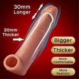 5-inch Realistic Penis Extender Sleeve & Bullet Vibrator - Ultimate Elastic Fit - Bestgspot