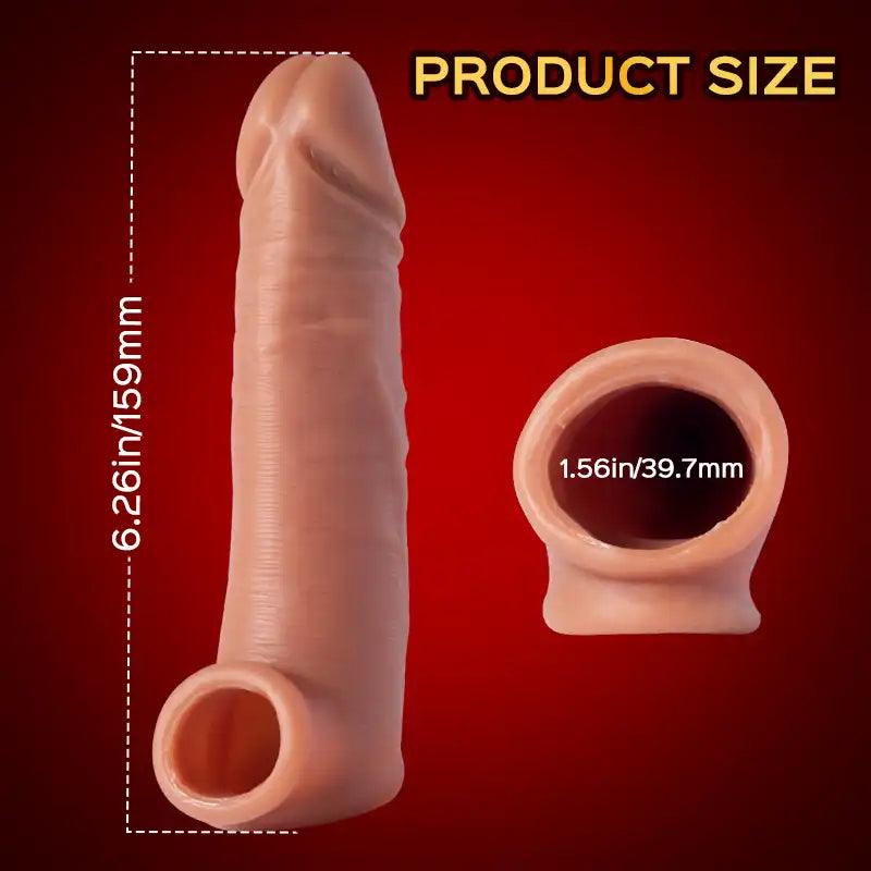 5-inch Realistic Penis Extender Sleeve & Bullet Vibrator - Ultimate Elastic Fit - Bestgspot