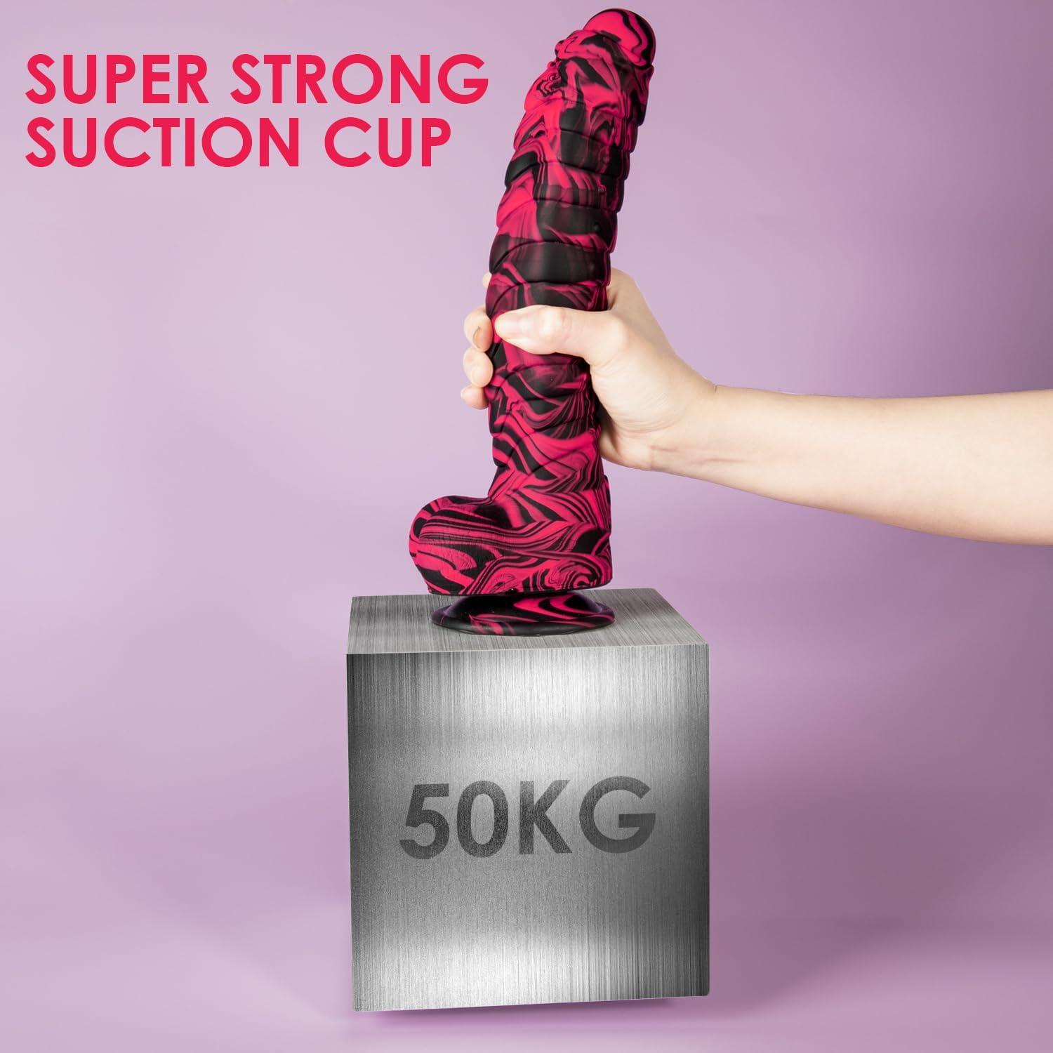 8.26 inch Huge Realistic Dildo - Colorful Dildo with Strong Suction Cup for Hands - Sexdoll.Sex