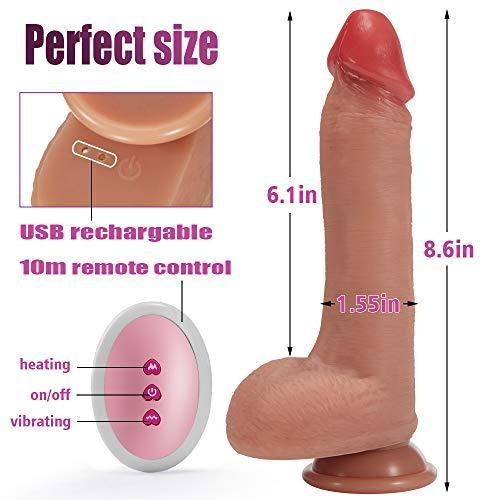 8.6Inch 9-Frequency Vibration Remote Control Wiggling Heating Realistic Dildo - Sexdoll.Sex