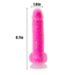 8.7-Inch Pink Glitter Remote Control Vibrating Dildo - Sexdoll.Sex