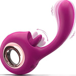 9 Modes Rose Tongue & Dildo Vibrator - Rechargeable, Waterproof Adult Sex Toy for Women and Couples - Sexdoll.Sex