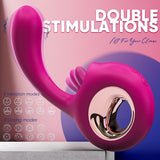 9 Modes Rose Tongue & Dildo Vibrator - Rechargeable, Waterproof Adult Sex Toy for Women and Couples - Sexdoll.Sex