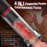 9 Vibrating 9 Sucking Transparent Penis Enlargement Pump - Sexdoll.Sex