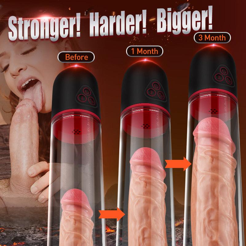 9 Vibrating 9 Sucking Transparent Penis Enlargement Pump - Sexdoll.Sex