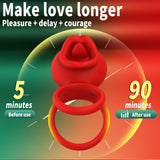 Cock Rings Clitoral Stimulator with Licking Mouth Pleasur with APP control