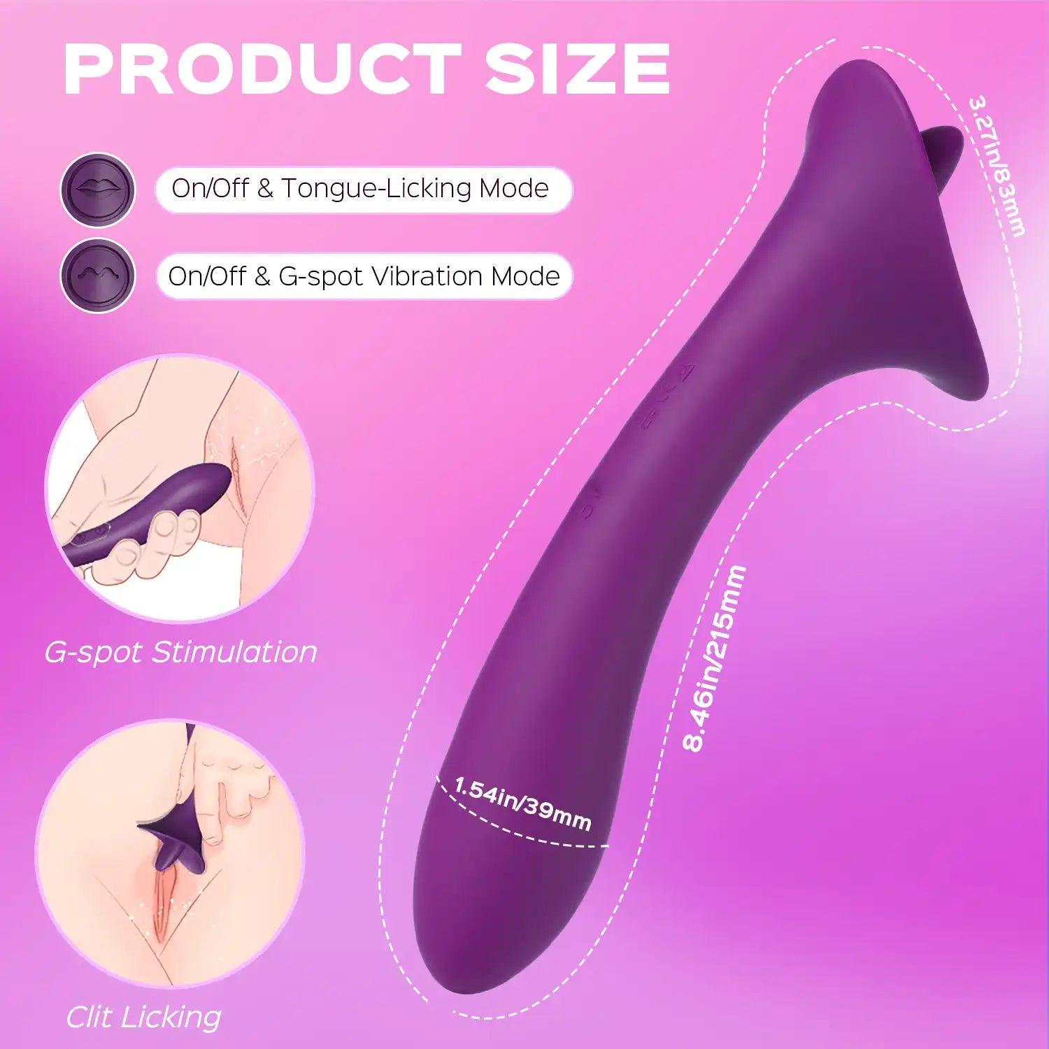 Adele - Clit Licking Tongue Vibrator with G Spot Stimulator - Bestgspot