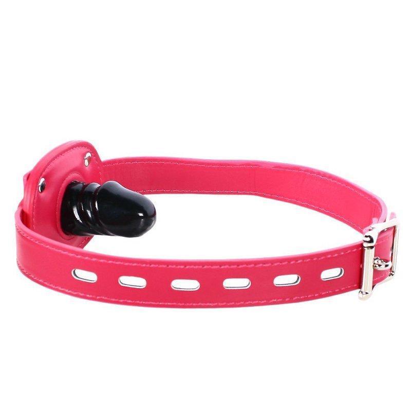 Adjustable Hot Pink Dildo Gag with Head Strap for Beginners - Bestgspot