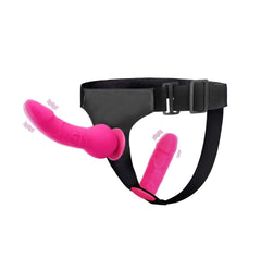 Adjustable Strapless Strap On Harness with Dual Realistic Dildos - Sexdoll.Sex