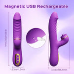 Aina Tongue Licking Thrusting Rabbit Vibrator - Triple Action Clit & G-spot Stimulator - Bestgspot