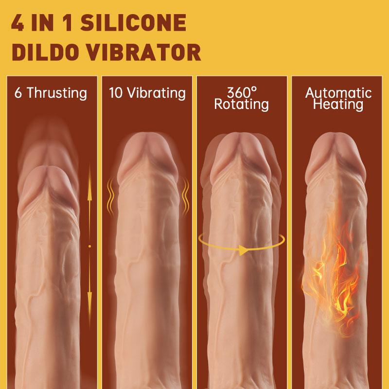 Allovers 6-Inch 10 Vibrating 6 Telescoping Rotating Heating Lifelike Silicone Dildo - Sexdoll.Sex