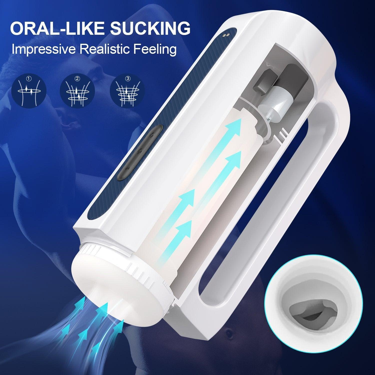 Automatic Sucking & Vibrating Male Masturbator Cup - 7.5” with Handle - Bestgspot