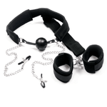 Ball Gag, Nipple Clamp, and Bondage Restraint System - Bestgspot