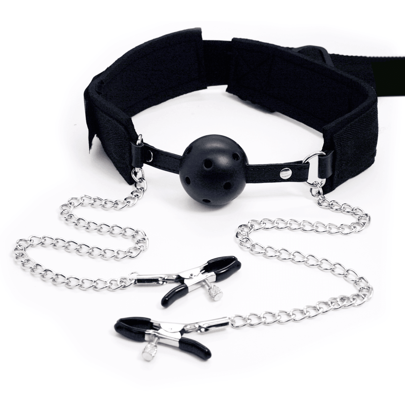 Ball Gag, Nipple Clamp, and Bondage Restraint System - Bestgspot