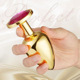 BestGSpot 3 Pieces Gold Jewelled Aluminium Butt Plug - Sexdoll.Sex