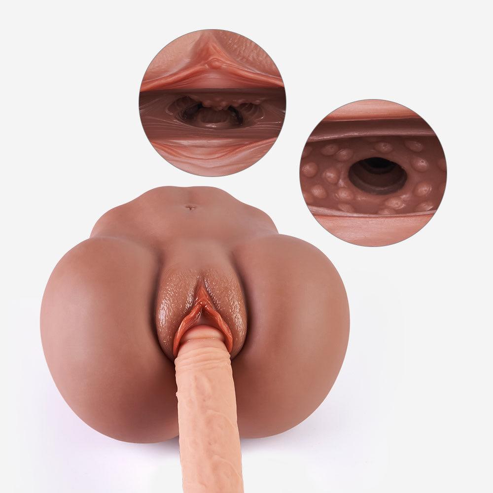 BestGSpot 6.23lb Mariane Browned Caramel Sexpot Dual-Tunnel Realistic Anal Clitoris Male Masturbator - Sexdoll.Sex