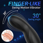 BestGSpot Finger-like Wiggle 9 Swing Vibrating Prostate Massager with Double Cock Ring - Sexdoll.Sex