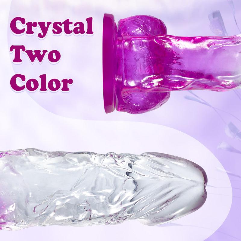 BestGSpot Gradient Color Lifelike Clear G Spot Silicone Purple Dildo with Suction Cup Anal Plug 9.05 Inch - Sexdoll.Sex