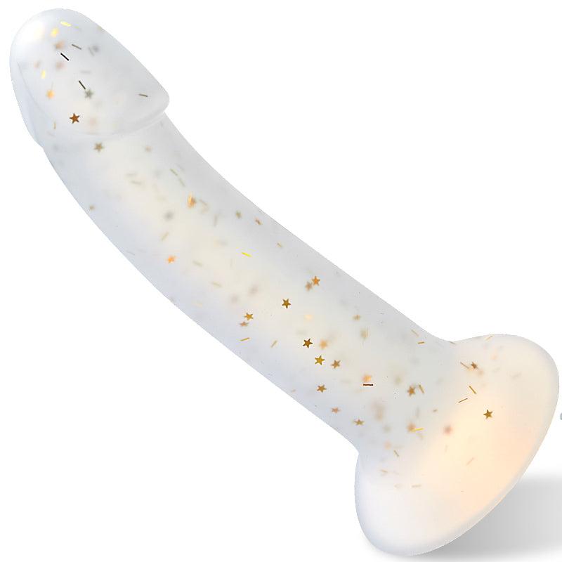 BestGSpot - Jelly Clear Star Glitter 6.29in Handheld Dildo - Sexdoll.Sex