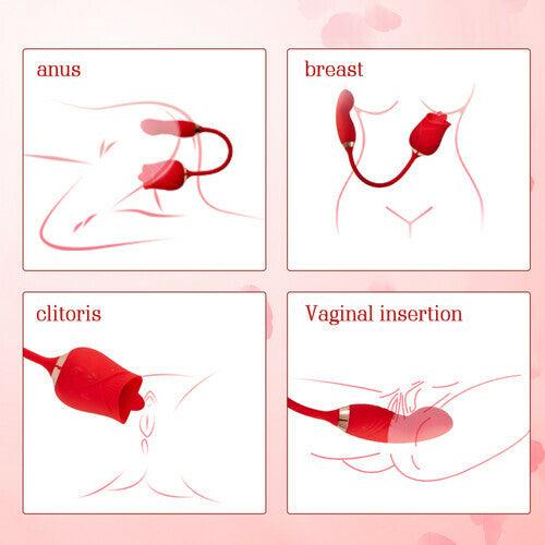 BestGSpot - Multifunctional Vibrator Rose Clit Licking & Vibrating Stimulator - Sexdoll.Sex