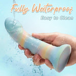 Bestgspot Rainbow Curved Silicone Dildo with Suction Cup - Sexdoll.Sex