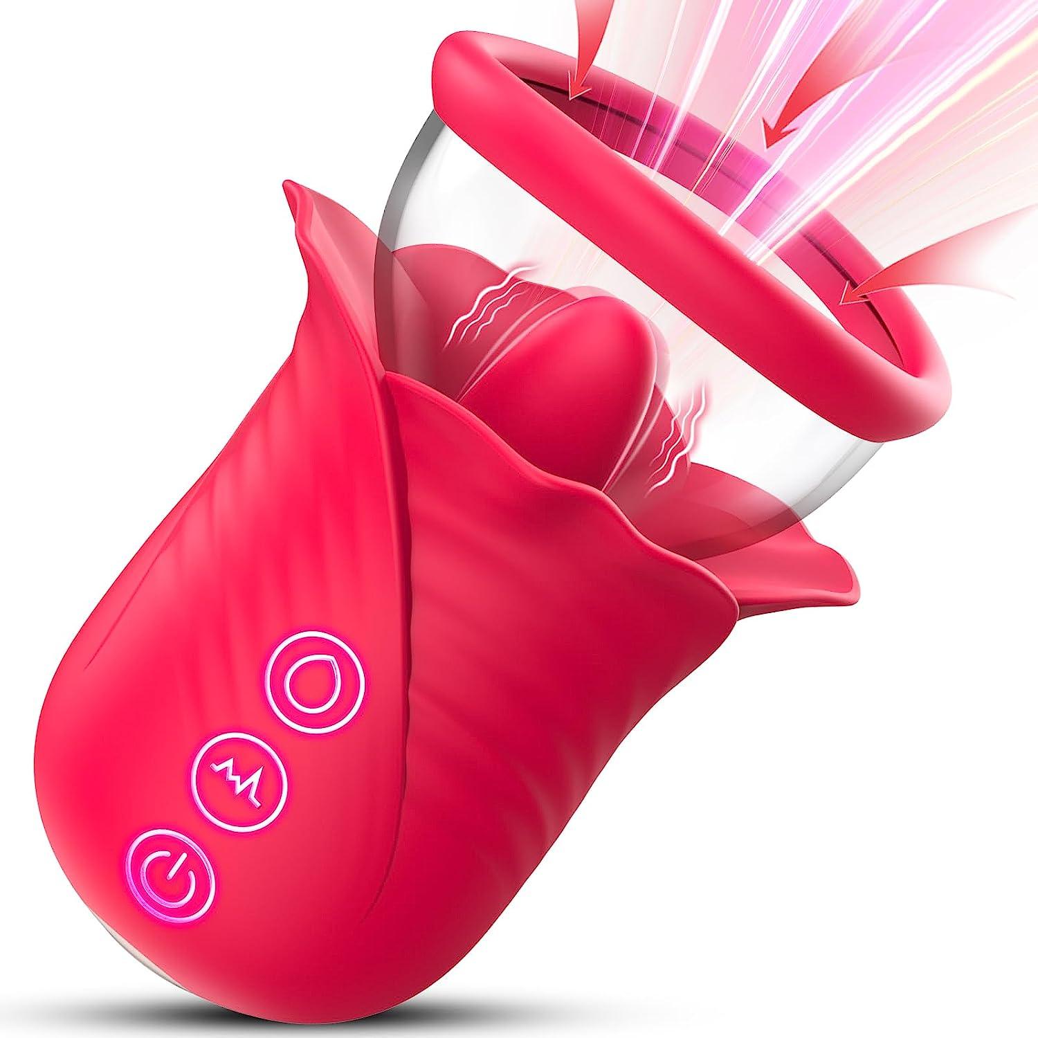 Blossom Bliss: 2-in-1 Rose Vibrator with 10 Vibration & 6 Suction Modes - Sexdoll.Sex