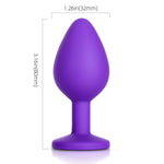 Blue Gem Purple Silicone Butt Plug - Bestgspot