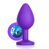 Blue Gem Purple Silicone Butt Plug - Bestgspot