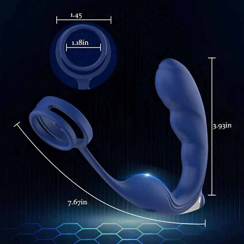 Blue Wing Head Spinning Bead Vibrating Prostate Massager - Sexdoll.Sex