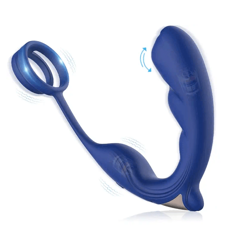 Blue Wing Head Spinning Bead Vibrating Prostate Massager - Sexdoll.Sex