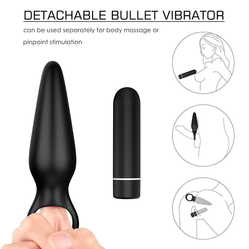 Bullet Vibrating Plug With Ring - Bestgspot