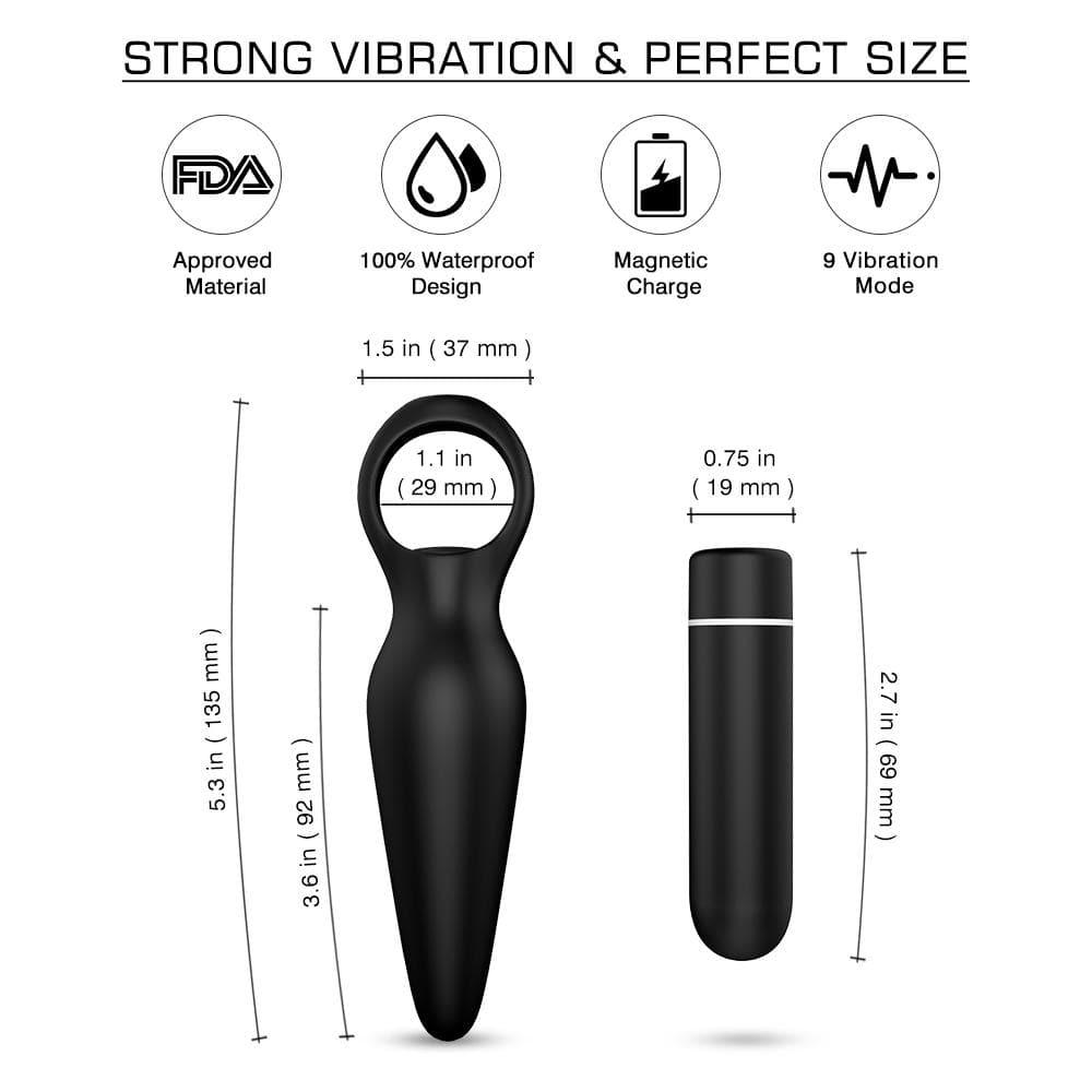 Bullet Vibrating Plug With Ring - Bestgspot