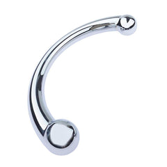 Double Head Curve Shape Stainless Steel G-Spot Prostate Massager - Sexdoll.Sex