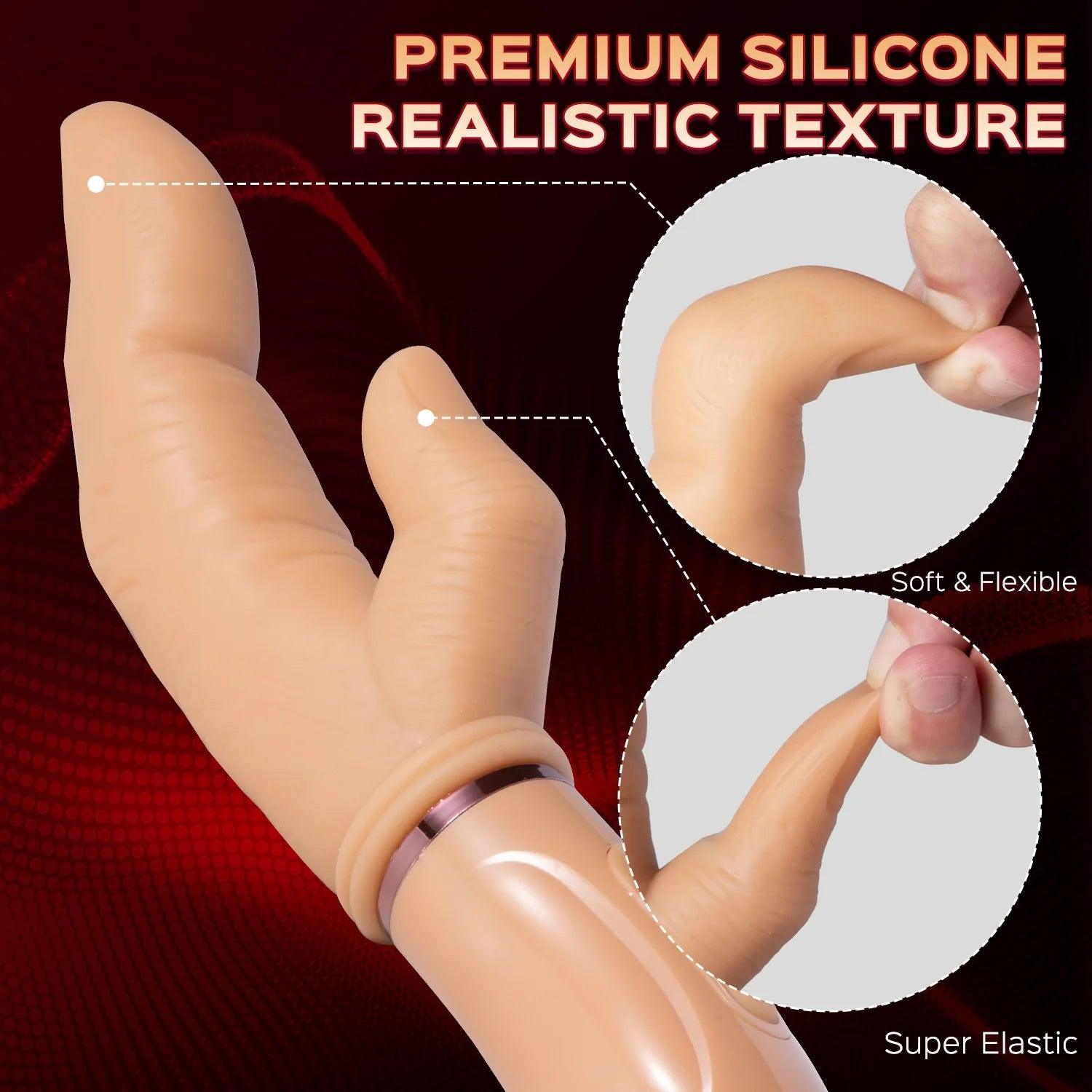 Dual-ended Finger-shaped Dildo - Realistic Silicone, 4.4 Inch - Bestgspot