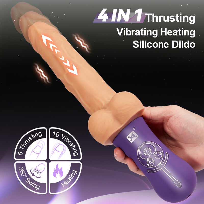 Allovers 6-Inch 4 in 1 Versatile Rotating Thrusting Vibrating Heating Dildo - Bestgspot