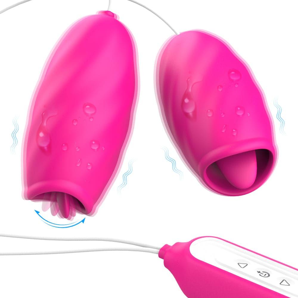 Eggy - Waterproof Egg Vibrator with Tongue Clit Licker, 9 Modes - Bestgspot