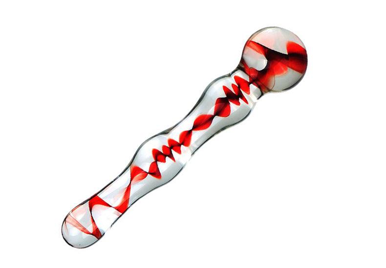 Glacier Glass Ripple Dildo - Wavy Design, Hypoallergenic Borosilicate Glass-6.5 Inch - Sexdoll.Sex