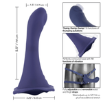 Her Royal Harness ME2 Thumper Strap-On with Silicone Rechargeable Dildo - Blue - Sexdoll.Sex